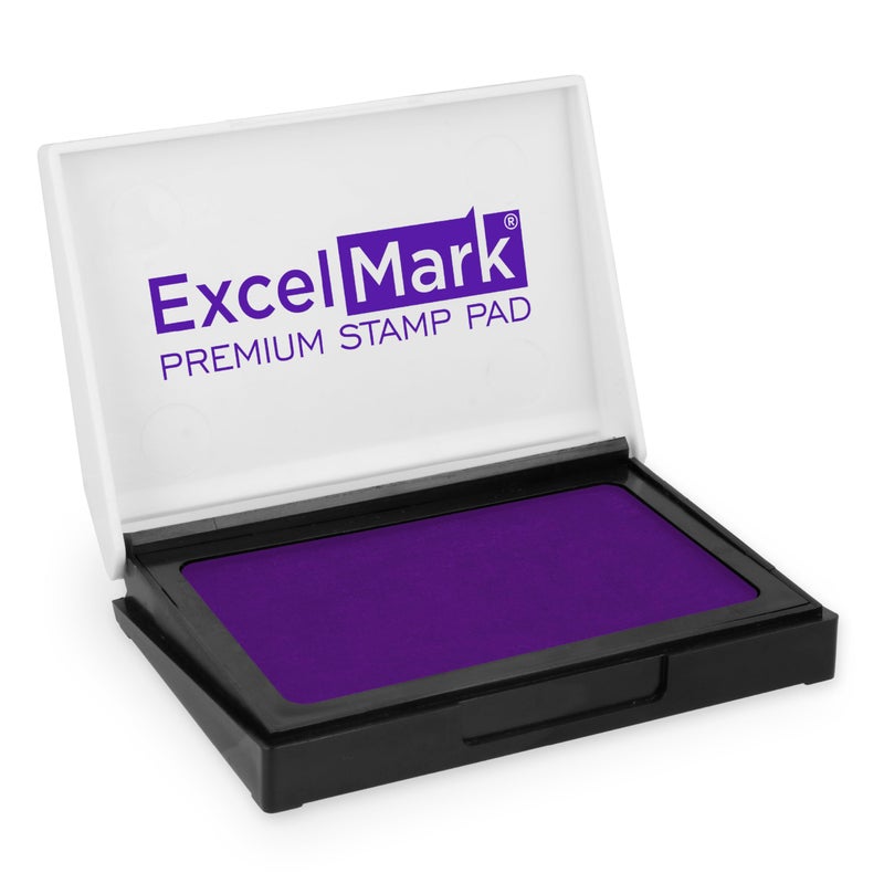 ExcelMark Ink Pad for Rubber Stamps 1-7/8" x 3-1/8"- Purple - Image 1